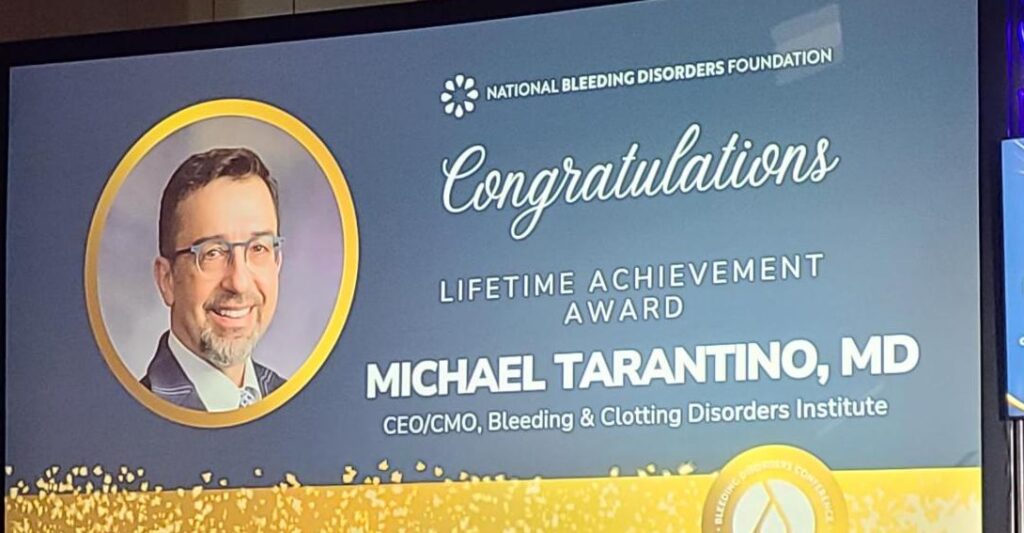 Dr. Tarantino Receives Lifetime Achievement Award From NBDF